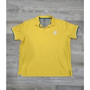 Vtg ROCAWEAR Polo Shirt XL Yellow Y2K Streetwear Baggy Hip Hop Jay Z Cyber 00s